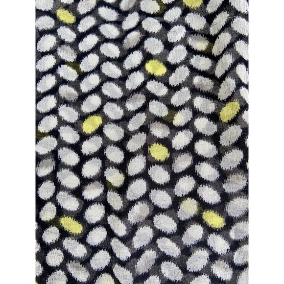 Vince Camuto Black White Yellow Shirt Size L Lace Detail And Drawstrings Tassels - Picture 16 of 16